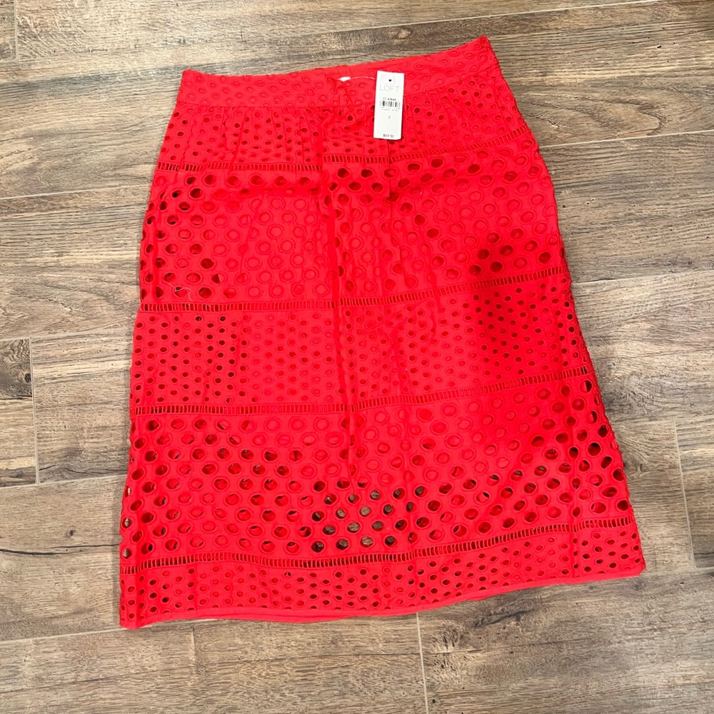 NWT LOFT HOT PINK/RED SKIRT